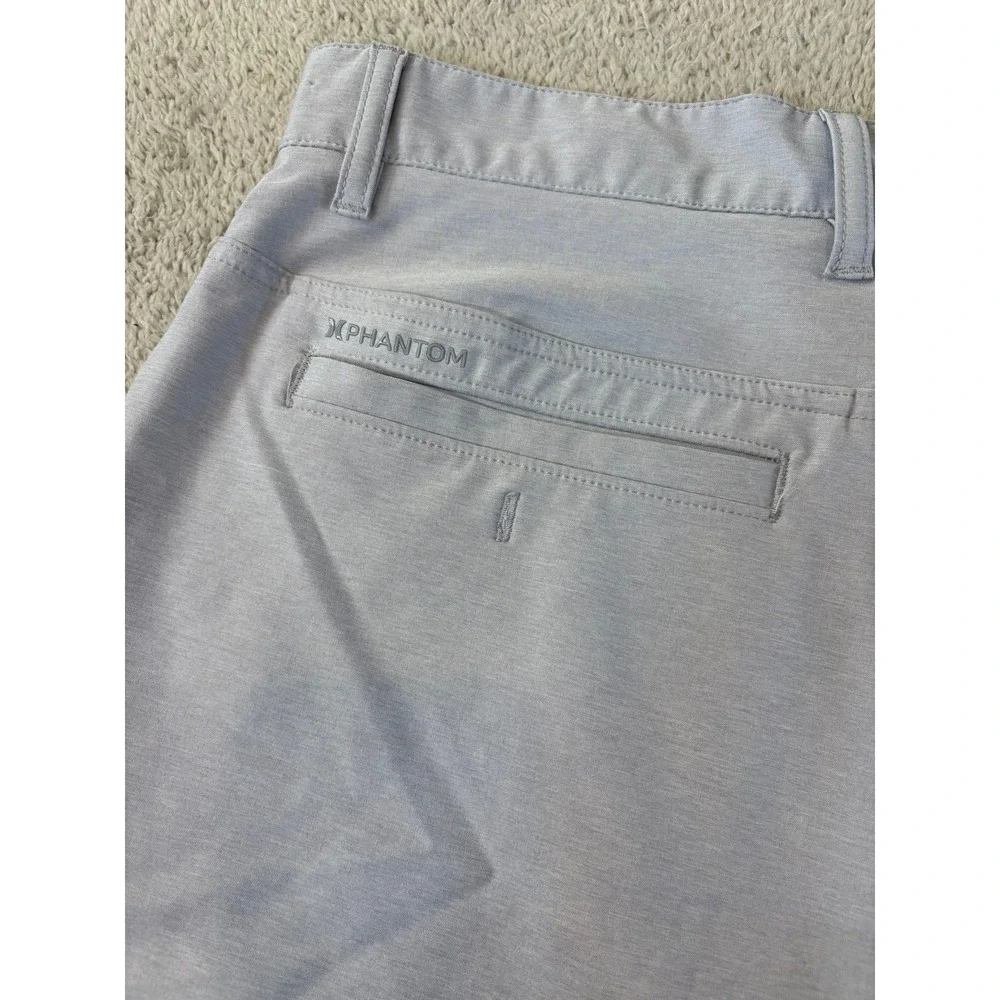 Hurley Phantom Mens Hybrid Walk Shorts Light Grey Heather Sz 33/34 Chino Stretch